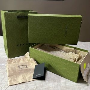 Gucci Shopping Bag, Shoe Box, and Dust Bag